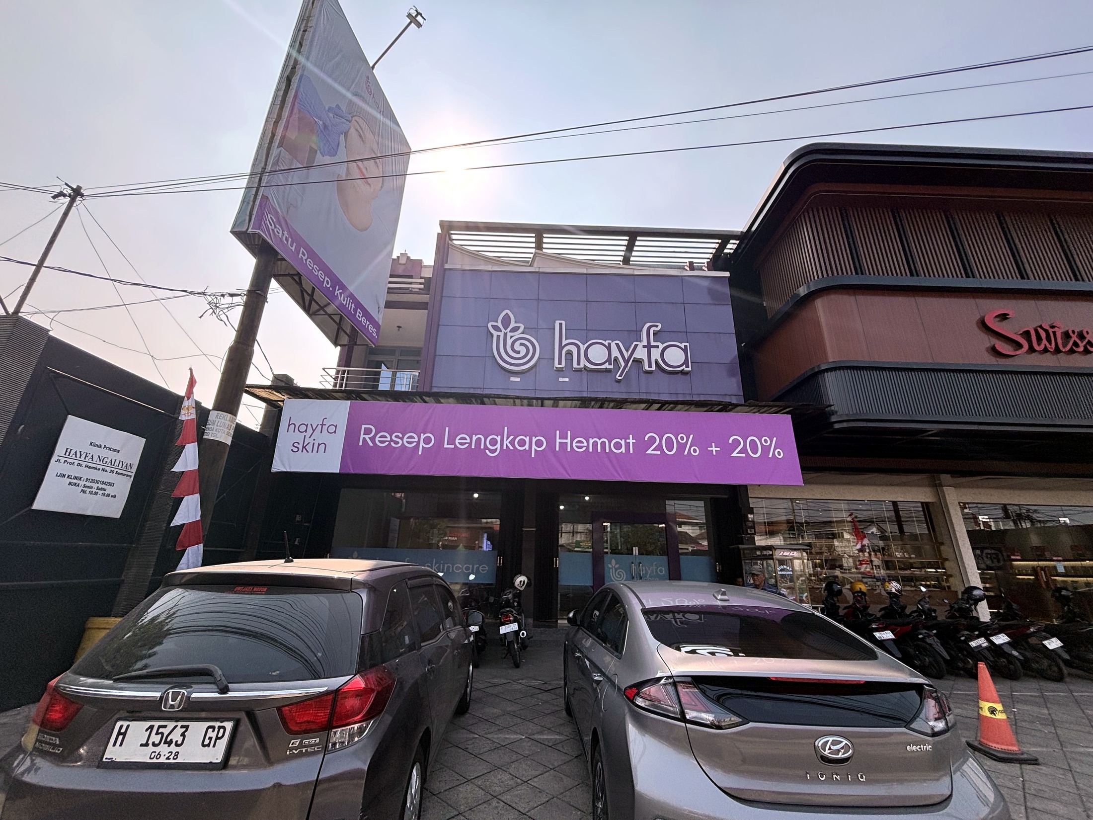 Tampak depan Hayfa Skin Clinic Ngaliyan di Kota Semarang.
